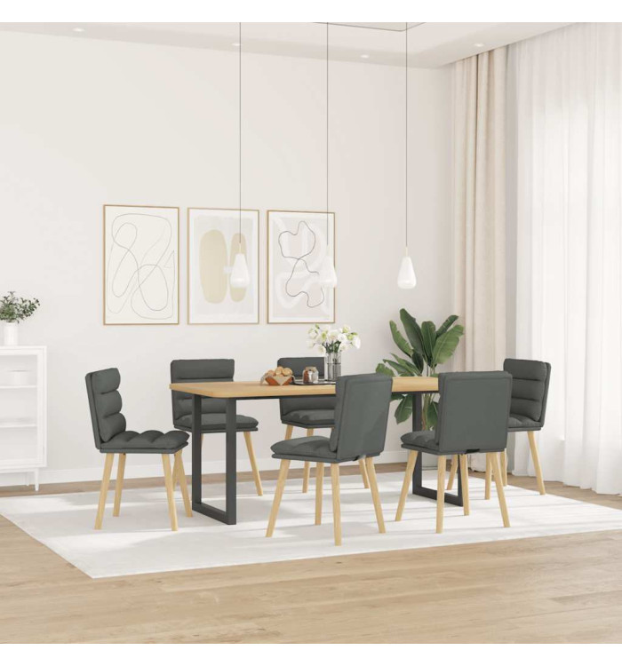 Chaises à manger lot de 6 gris foncé tissu | Mobilier & Déco