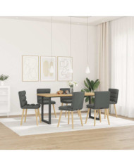 Chaises à manger lot de 6 gris foncé tissu | Mobilier & Déco