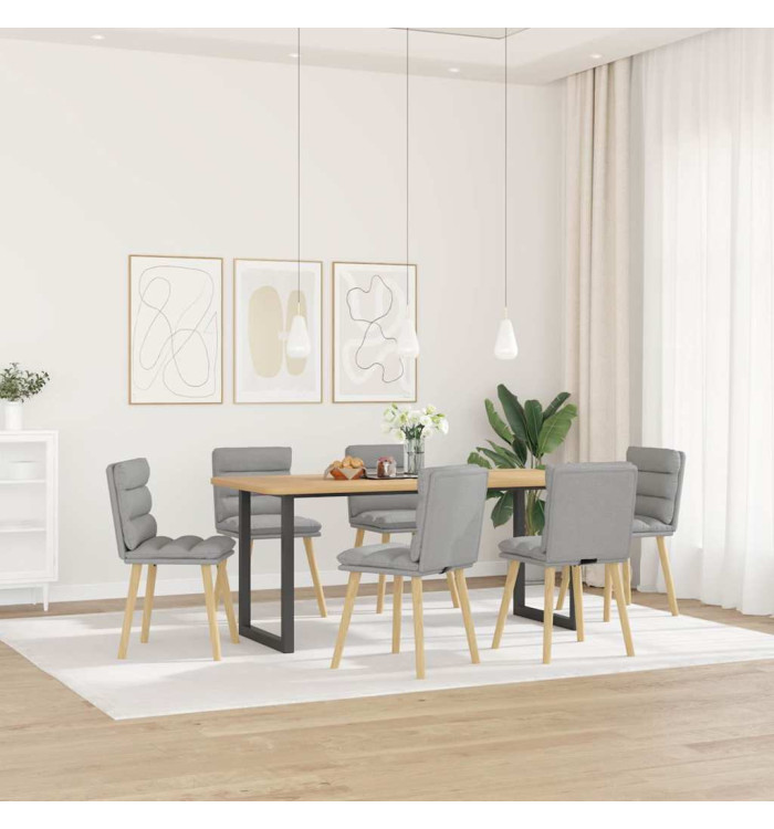 Chaises à manger lot de 6 gris nuage tissu | Mobilier & Déco