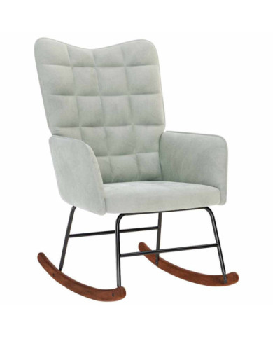 Chaise à bascule Gris clair Velours | Mobilier & Déco