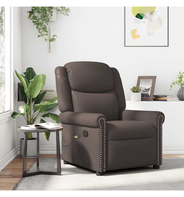 Fauteuil de massage Marron Similicuir brillant | Mobilier & Déco