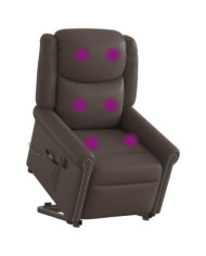 Fauteuil inclinable massage électrique marron brillant | Mobilier & Déco