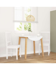 Chaises à manger 2 pcs blanc bois massif caoutchouc | Mobilier & Déco