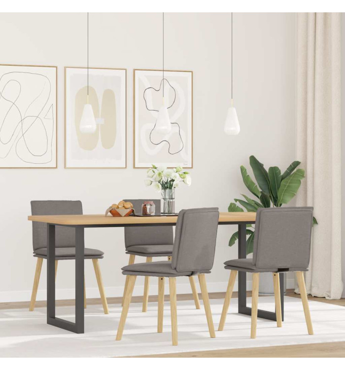 Chaises à manger lot de 4 taupe tissu | Mobilier & Déco