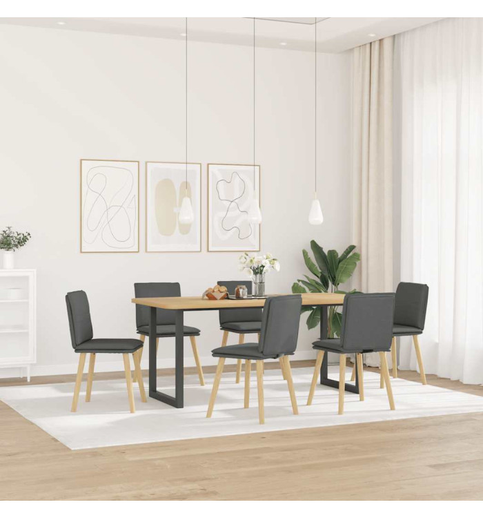 Chaises à manger lot de 6 gris foncé tissu | Mobilier & Déco