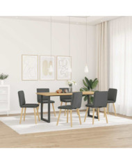 Chaises à manger lot de 6 gris foncé tissu | Mobilier & Déco