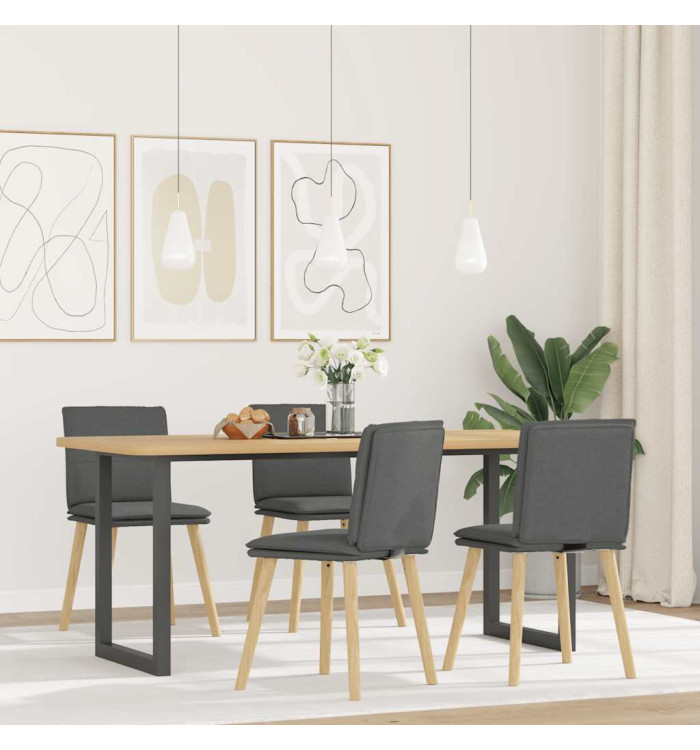 Chaises à manger lot de 4 gris foncé tissu | Mobilier & Déco