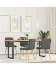 Chaises à manger lot de 4 gris foncé tissu | Mobilier & Déco