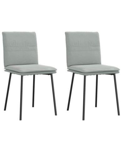 Chaises à manger lot de 2 Gris clair Velours | Mobilier & Déco
