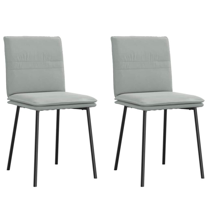 Chaises à manger lot de 2 Gris clair Velours | Mobilier & Déco
