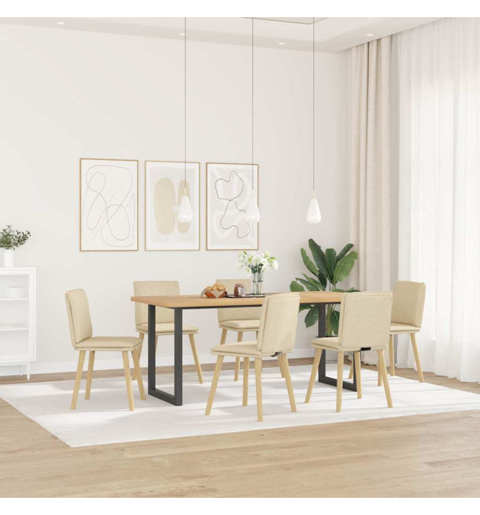 Chaises à manger lot de 6 crème tissu | Mobilier & Déco