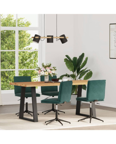 Chaises à manger lot de 4 Vert foncé Velours | Mobilier & Déco