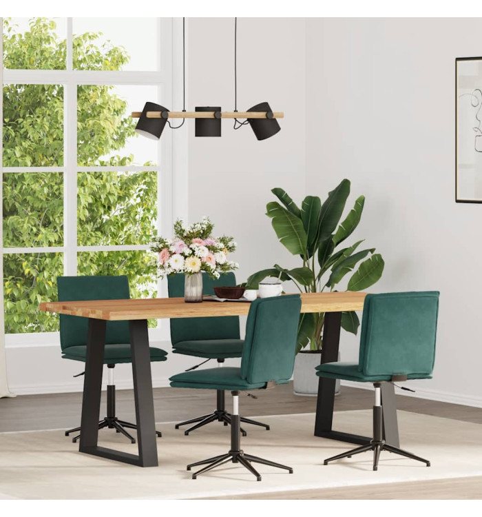 Chaises à manger lot de 4 Vert foncé Velours | Mobilier & Déco