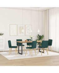 Chaises à manger lot de 6 vert foncé tissu | Mobilier & Déco