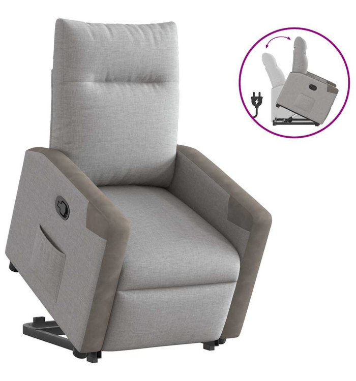 Fauteuil inclinable gris nuage tissu | Mobilier & Déco