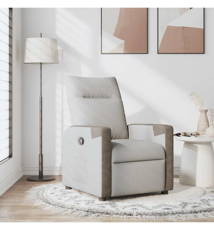 Fauteuil inclinable gris nuage tissu | Mobilier & Déco