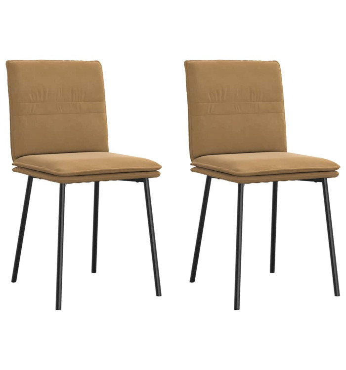 Chaises à manger lot de 2 Marron Velours | Mobilier & Déco