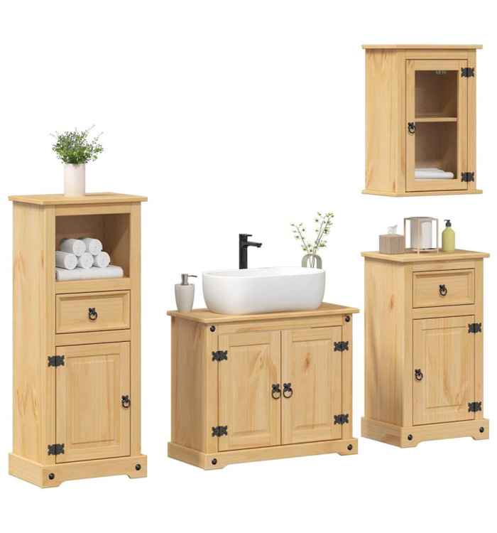 Ensemble de meubles salle de bain 4 pcs Corona bois pin massif | Mobilier & Déco