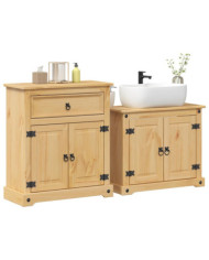 Ensemble de meubles salle de bain 2 pcs Corona bois pin massif | Mobilier & Déco
