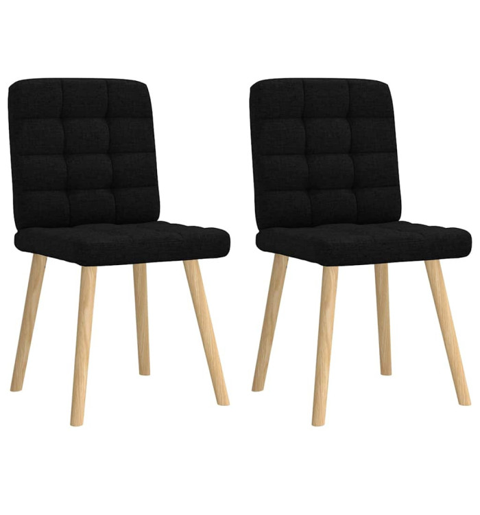 Chaises à manger lot de 2 noir tissu | Mobilier & Déco