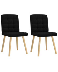 Chaises à manger lot de 2 noir tissu | Mobilier & Déco
