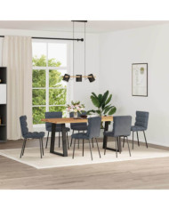 Chaises à manger lot de 6 gris foncé velours | Mobilier & Déco