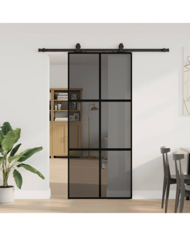 Porte coulissante avec kit de quincaillerie noir 90x205 cm | Mobilier & Déco