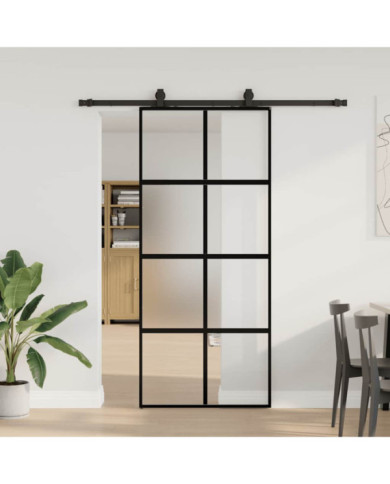 Porte coulissante avec kit de quincaillerie noir 90x205 cm | Mobilier & Déco