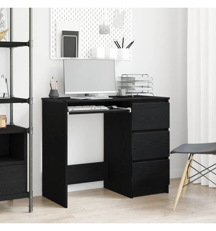 Bureau chêne noir 90x45x76 cm bois d'ingénierie | Mobilier & Déco