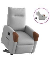 Fauteuil inclinable électrique gris nuage tissu | Mobilier & Déco