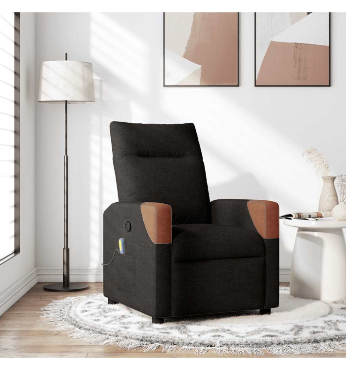 Fauteuil de massage inclinable Noir Tissu | Mobilier & Déco