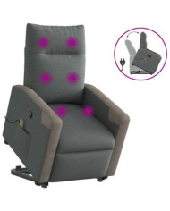 Fauteuil de massage inclinable Gris foncé Tissu | Mobilier & Déco
