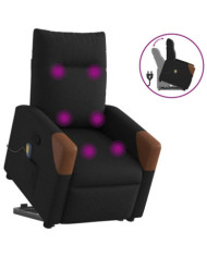 Fauteuil de massage inclinable Noir Tissu | Mobilier & Déco