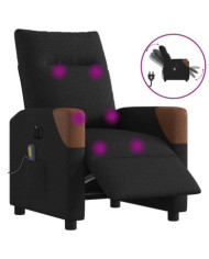 Fauteuil de massage inclinable électrique Noir Tissu | Mobilier & Déco