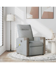 Fauteuil de massage inclinable Gris clair Tissu | Mobilier & Déco