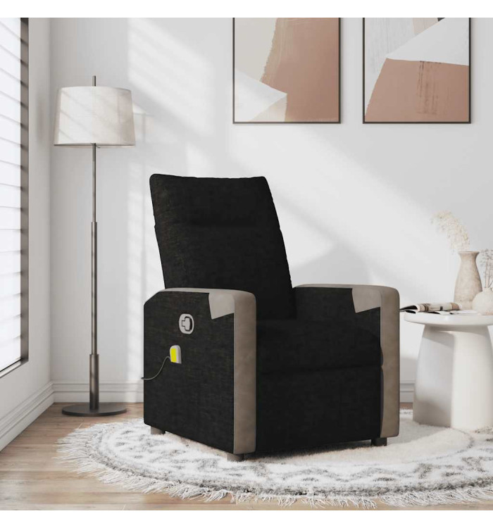 Fauteuil de massage inclinable Noir Tissu | Mobilier & Déco
