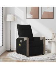 Fauteuil de massage inclinable Noir Tissu | Mobilier & Déco