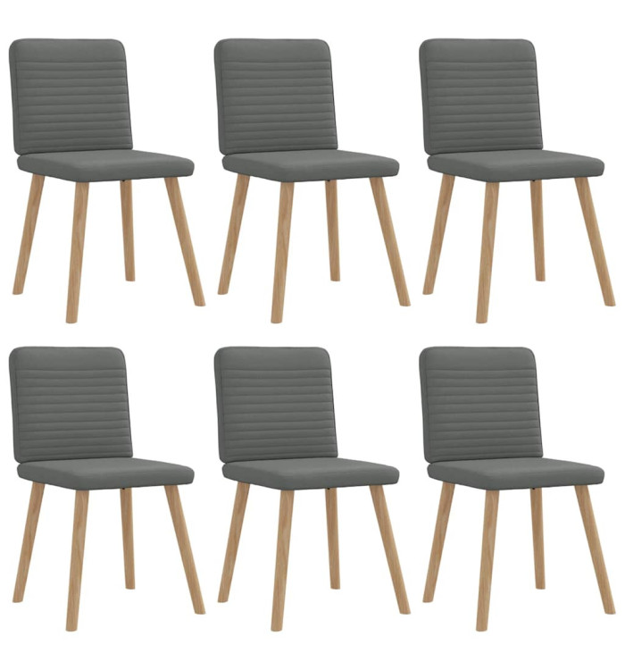 Chaises à manger lot de 6 gris foncé tissu | Mobilier & Déco