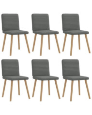Chaises à manger lot de 6 gris foncé tissu | Mobilier & Déco