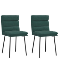 Chaises à manger lot de 2 Vert foncé Velours | Mobilier & Déco