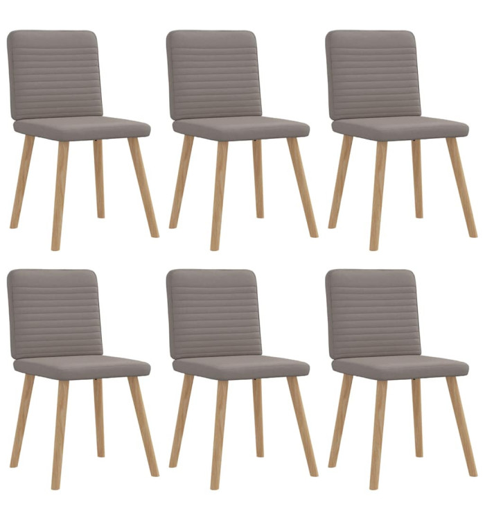 Chaises à manger lot de 6 taupe tissu | Mobilier & Déco