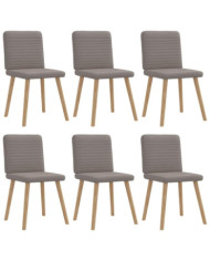 Chaises à manger lot de 6 taupe tissu | Mobilier & Déco