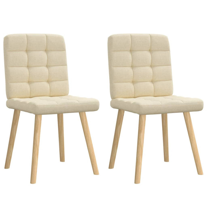 Chaises à manger lot de 2 crème tissu | Mobilier & Déco