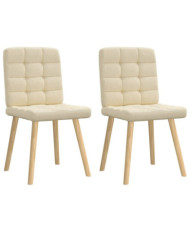 Chaises à manger lot de 2 crème tissu | Mobilier & Déco