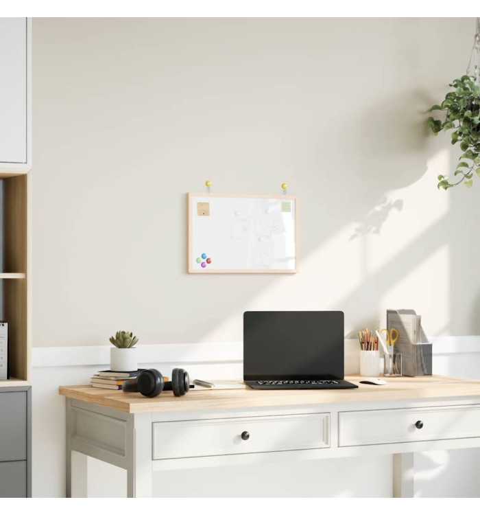 Tableau blanc magnétique avec cadre bois de pin massif 40x30 cm | Mobilier & Déco