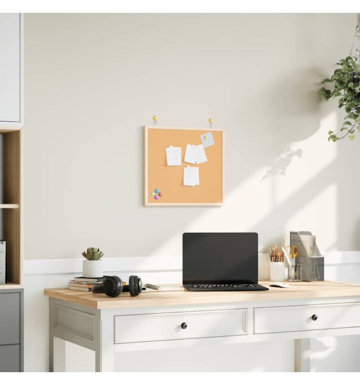 Tableau en liège avec cadre bois de pin massif 40x40 cm | Mobilier & Déco