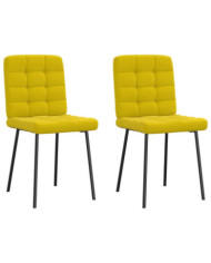 Chaises à manger lot de 2 Jaune Velours | Mobilier & Déco
