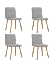 Chaises à manger lot de 4 gris nuage tissu | Mobilier & Déco