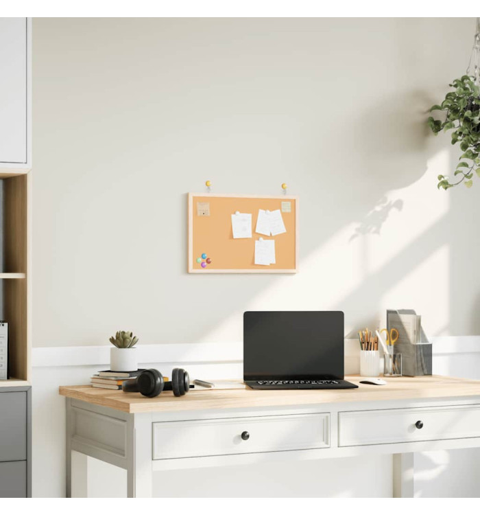 Tableau en liège avec cadre bois de pin massif 40x30 cm | Mobilier & Déco