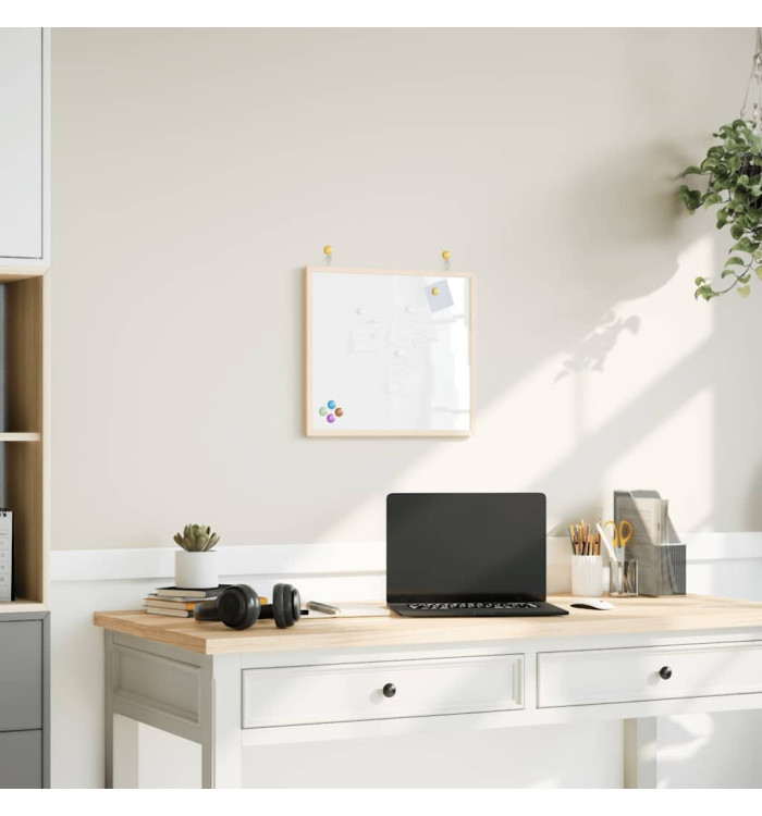Tableau blanc magnétique avec cadre bois de pin massif 40x40 cm | Mobilier & Déco